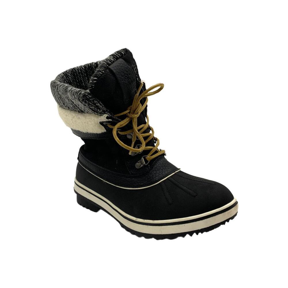 GLOBAL WIN Women's Waterproof Winter Boots Black - Medium